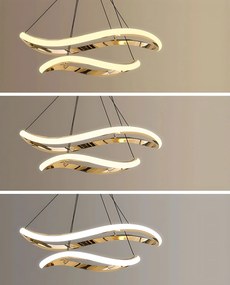 Toolight Toolight, závesná lampa 80cm, 61W, 3000K, LHJ017-CP2, zlatá, OSW-50007