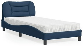 Posteľ s matracom modrá 90x190 cm látka 3208505