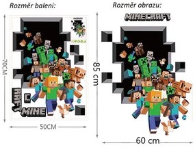 Veselá Stena Samolepka na stenu na stenu Minecraft diera