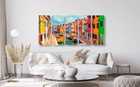 5-dielny obraz farebné Benátky