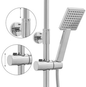 Sprchová súprava SOLO s policou a výtokom do vane - chrómová