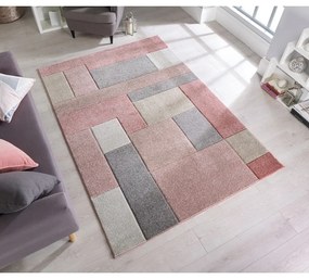 Ružovo-sivý koberec Flair Rugs Cosmos, 80 × 150 cm