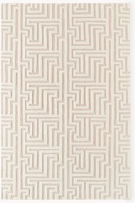 Ručne tuftovaný vlnený koberec's reliéfnou štruktúrou Monty