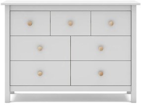 Biela nízka detská komoda z borovicového dreva 110x80 cm Max – Marckeric