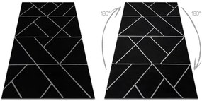 Koberec EMERALD exkluzívny 7543 glamour, styl geometrický čierny / strieborný