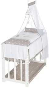 Biela kolíska s úložným priestorom a baldachýnom 90x45 cm Indibär – Roba