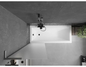 Mexen Next L, 1-krídlová vaňová zástena 60 x 150 cm, 6mm sklo námraza, grafitový profil, 895-060-000-03-30-66