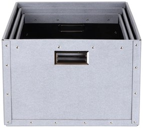 Svetlosivé kartónové úložné boxy v súprave 3 ks Ture – Bigso Box of Sweden