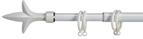 Biela kovová garniža VALANCE TRIDE 120-210 cm