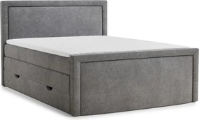 Sivá boxspring posteľ s úložným priestorom 180x200 cm Fresco – Maison de Rêve