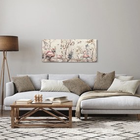 Obraz - Kresba plameniakov (120x50 cm)