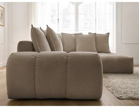Taupe ženilková rozkladacia/s úložným priestorom rohová pohovka (pravý roh/do L) Everest – Bobochic Paris