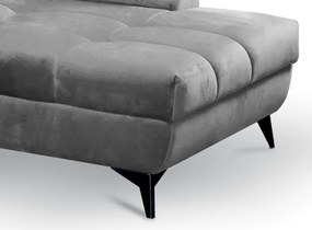 Rohová sedacia súprava Paris, stredne šedá látka, pravý roh