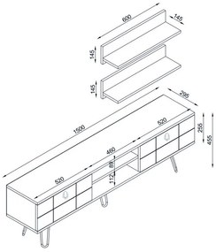 Obývací stěna RIALTO 150 cm ořech