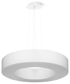 Závesné svietidlo Saturno Slim, 1x biele textilné tienidlo, (biely plast), (fi 50 cm)