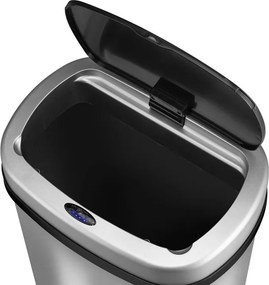 Automatický bezdotykový odpadkový kôš 50 l – strieborný