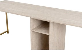 Dvojitý travertínový a zlatý pracovný stôl