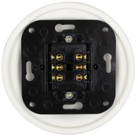 Elhard Okrúhly keramický vypínač s páčkami č.5b (6+6), biely KV1255W