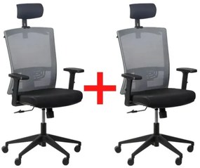 Kancelárska stolička FELIX 1+1 ZADARMO, sivá