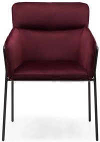 Vínové dizajnové jedálenské kreslo HELSINKI VELVET