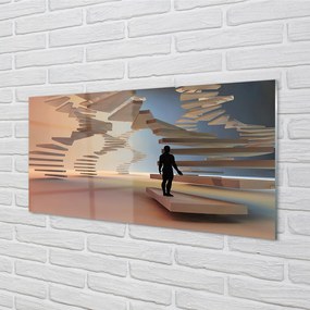 Nástenný panel  schody 3d 125x50 cm