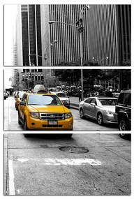 Obraz na plátne - Taxi z New Yorku - obdĺžnik 7927ČB (90x60 cm  )