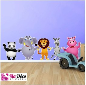 Nástenné detské samolepky Ambiance Fantastic Jungle Friends