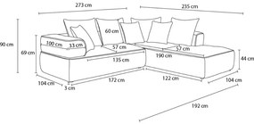 Svetlosivá ženilková rohová pohovka (pravý roh/do L) Whesley – Bobochic Paris