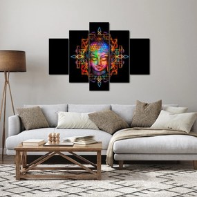 Obraz - Busta Budhu v neónových farbách (150x105 cm)