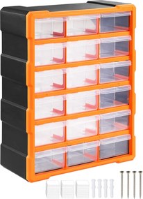 Organizér Damir s 18 priehradkami čierny/oranžový