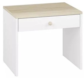 Nočný stolík BUBO 58x69 cm biela/svetlý buk