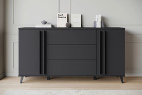 XXXLutz ŠIROKÁ KOMODA, čierna, 150/77,8/39,5 cm - Online Only obývacie izby - 002778006303