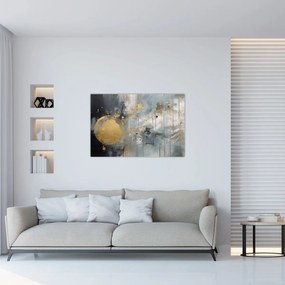 Obraz - Abstrakcia so zlatou guľou (90x60 cm)