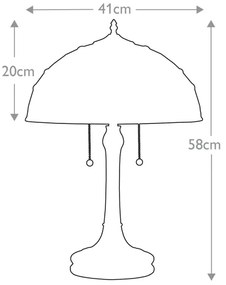 Quoizel QZ-KAMI-TL - Stolná lampa Tiffany KAMI 2xE27/60W/230V