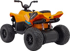 Ramiz Elektrická štvorkolka McLaren Racing MCL 35 pre deti oranžová + diaľkové ovládanie + plynulý štart + EVA kolesá + audio LED