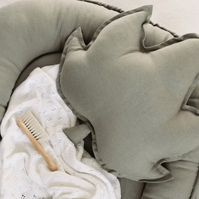 Ľanové hniezdo pre bábätko olivová