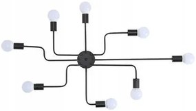 Toolight - Stropné / nástenné svietidlo Agaro Spider 8xE27 APP015-8CW, čierna, OSW-06606