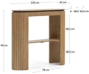 Konzolový stolík licia 120 x 60 cm prírodný MUZZA