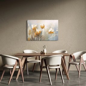 Obraz - Maľba tulipánov (90x60 cm)