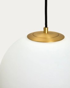 Biele/v zlatej farbe závesné svietidlo so skleneným tienidlom ø 10 cm Brisia – Kave Home