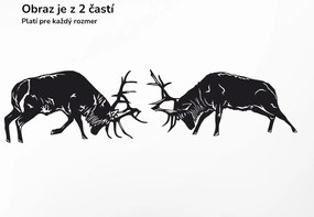 drevko Drevená dekorácia na stenu Súboj jeleňov Rozmer obrazu: 17 x 65 cm, Farba dekorácie: Čierna