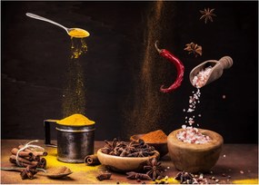 Sklenený obraz - Korenie v pohybe (70x50 cm)