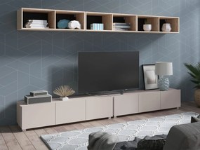 Obývacia stena Bralani XXXIII, Farby: kašmír / kašmír + dub artisan