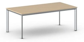 Kancelársky stôl PRIMO INVITATION, sivostrieborná podnož 2000 x 1000 mm, wenge