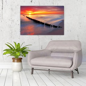 Obraz - Západ slnka, Baltské more, Poľsko (90x60 cm)