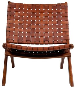 Skladacia stolička z teakového dreva a kože House Nordic Montana