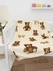 Detská deka do postieľky mikroplyš Exclusive 80 × 100 cm – Plyšoví medvedíci