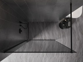 Mexen Kioto-XF, sprchová zástena s rámom 150 x 202 cm, 10mm šedé sklo, čierny profil, 800-150-104-70-40-X