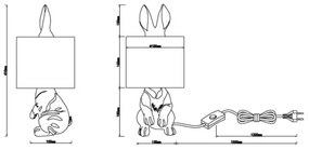 Globo 21633G - Stolná lampa RABBIT 1xE27/25W/230V
