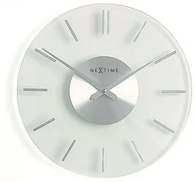 Nástenné hodiny NeXtime Stripe ø 26 cm mliečne sklo